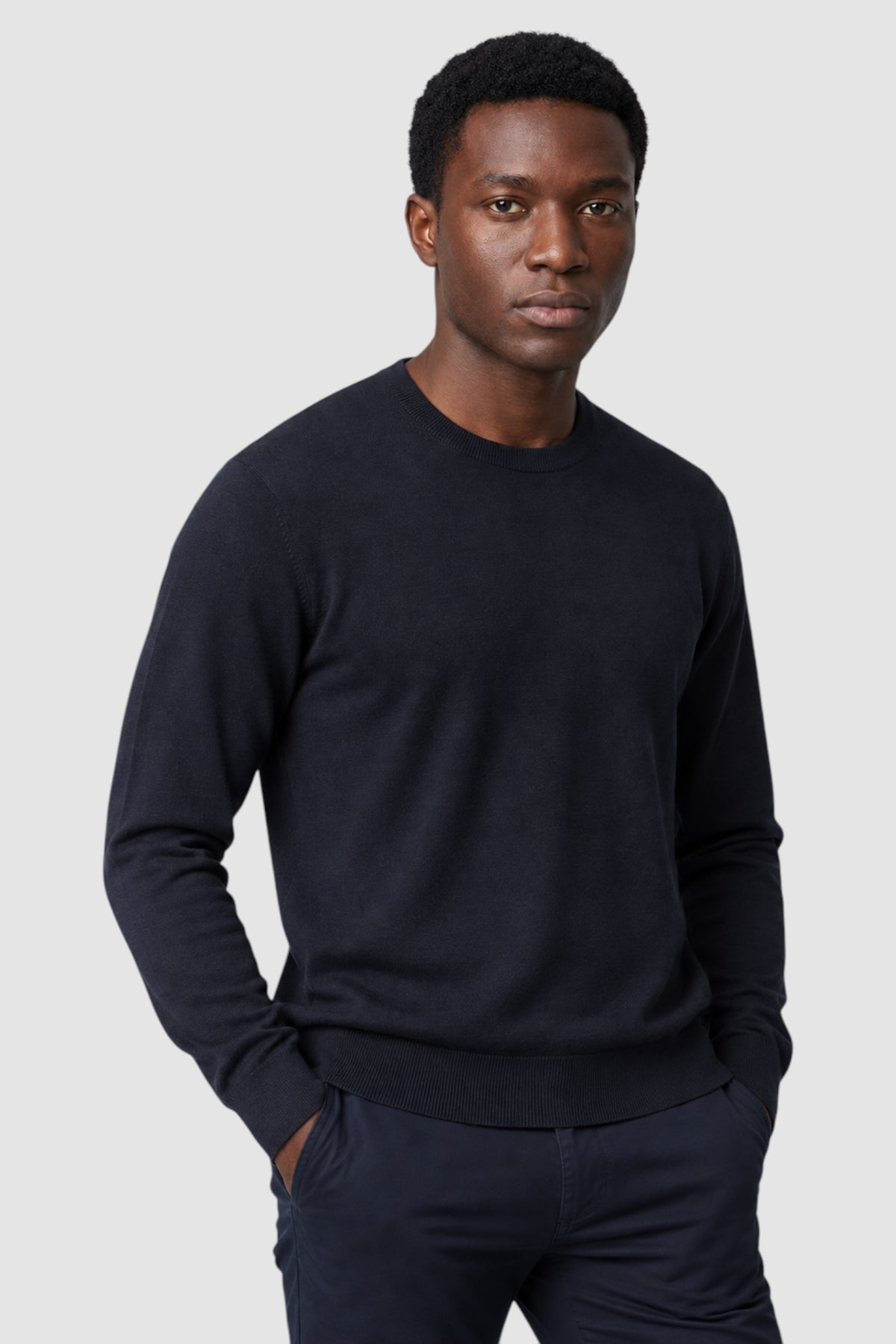 Merino Wool Solid Crew Neck Sweater
