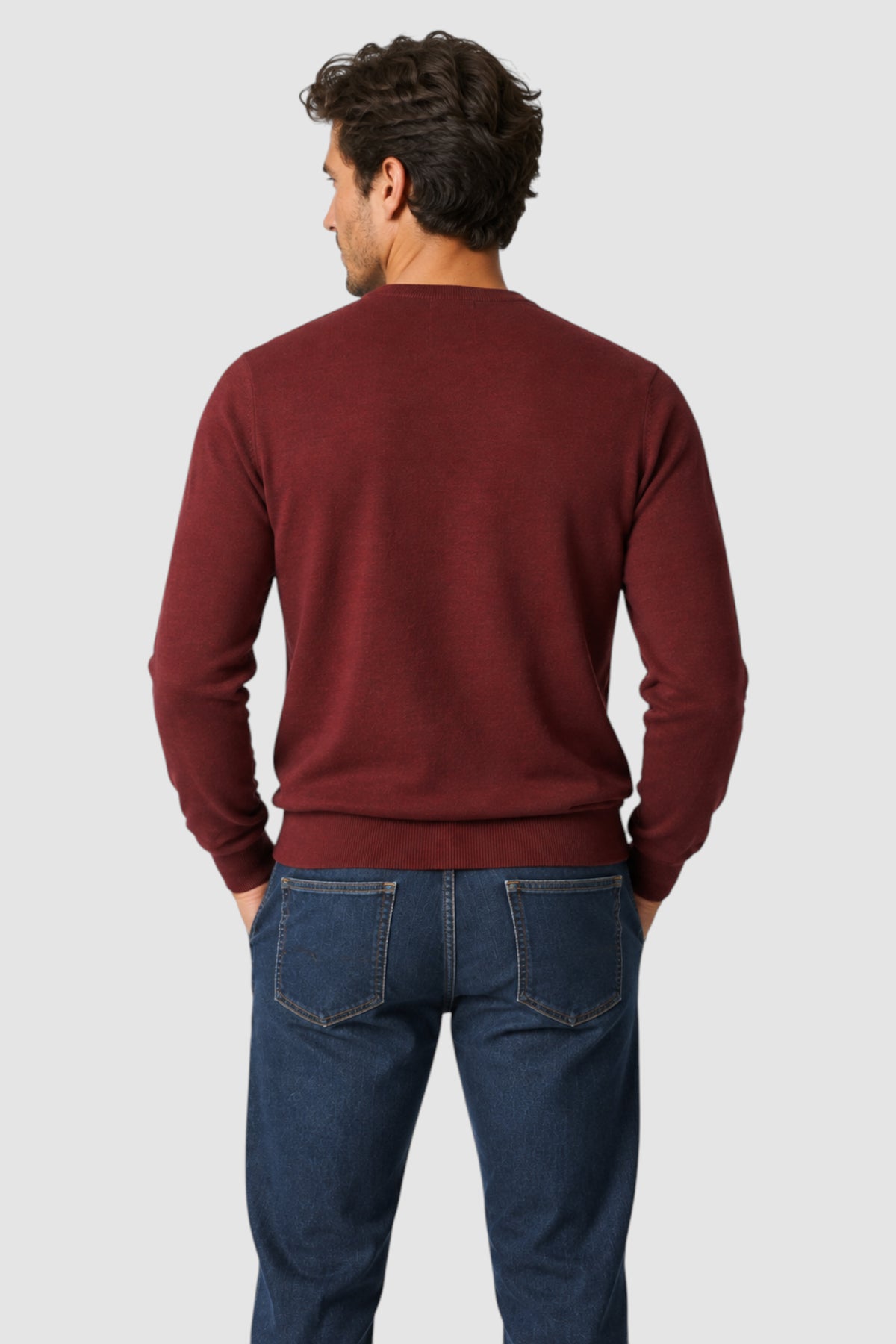 Merino Wool Solid Crew Neck Sweater