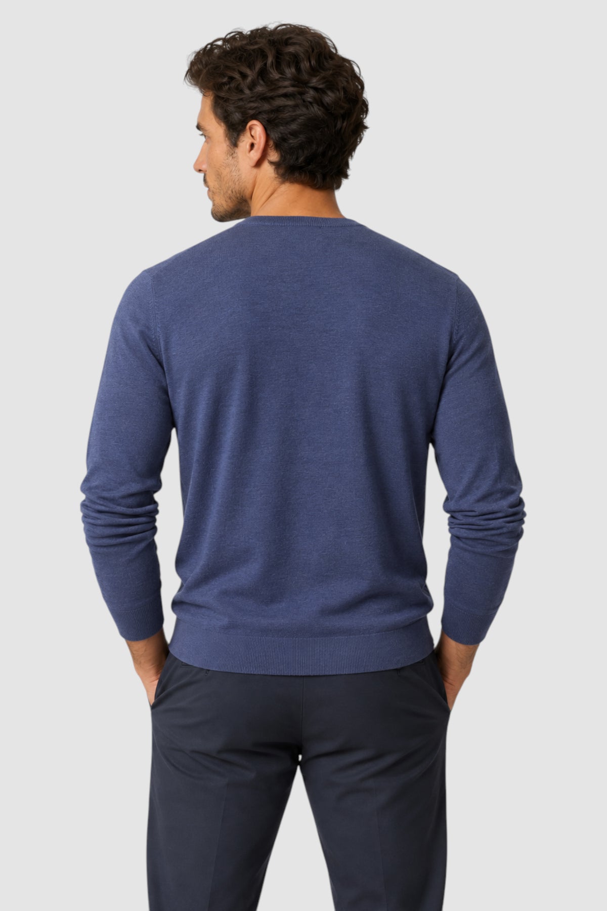 Merino Wool Solid Crew Neck Sweater