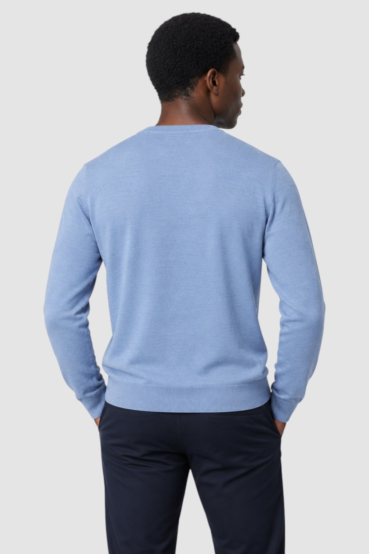 Merino Wool Solid Crew Neck Sweater