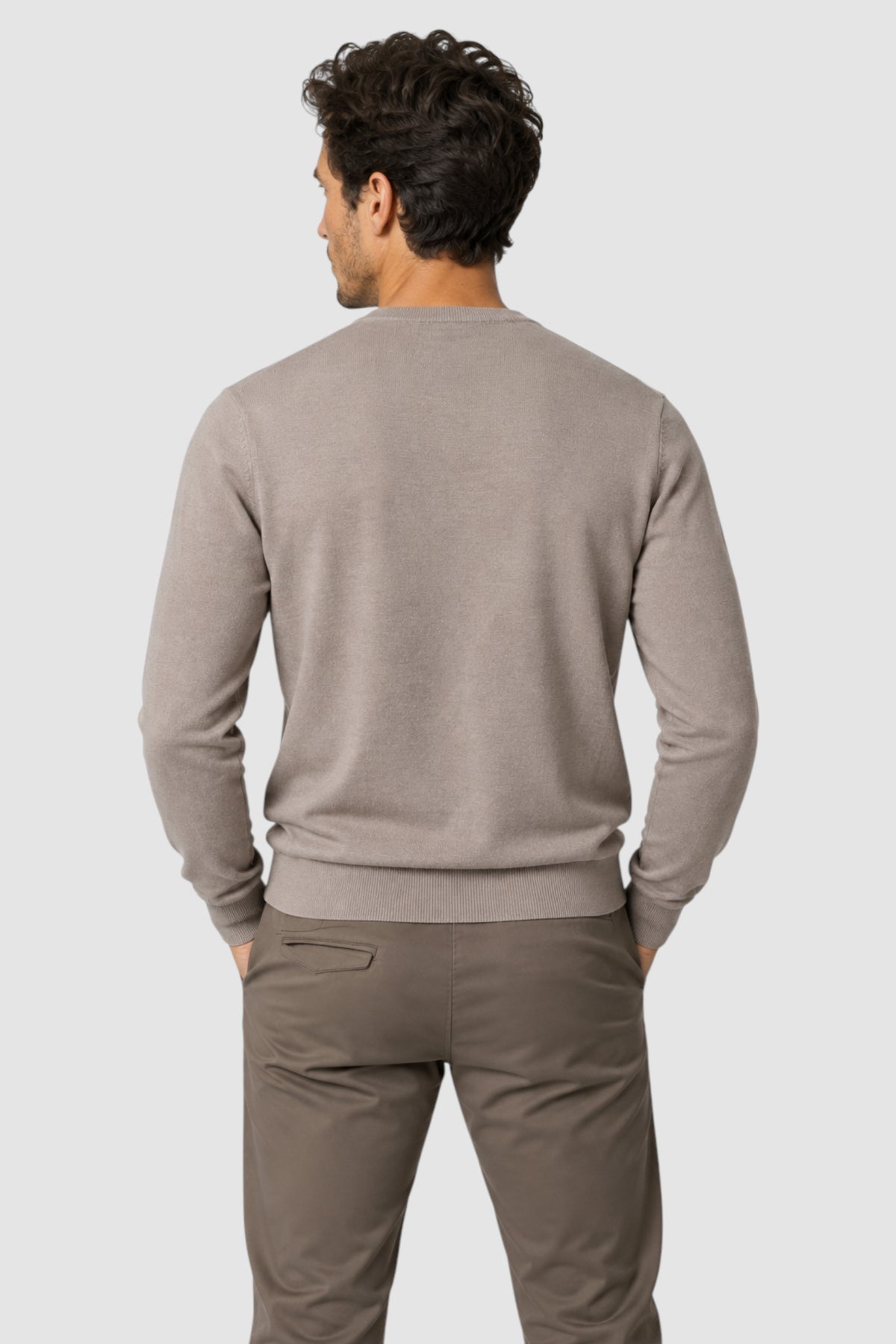 Merino Wool Solid Crew Neck Sweater