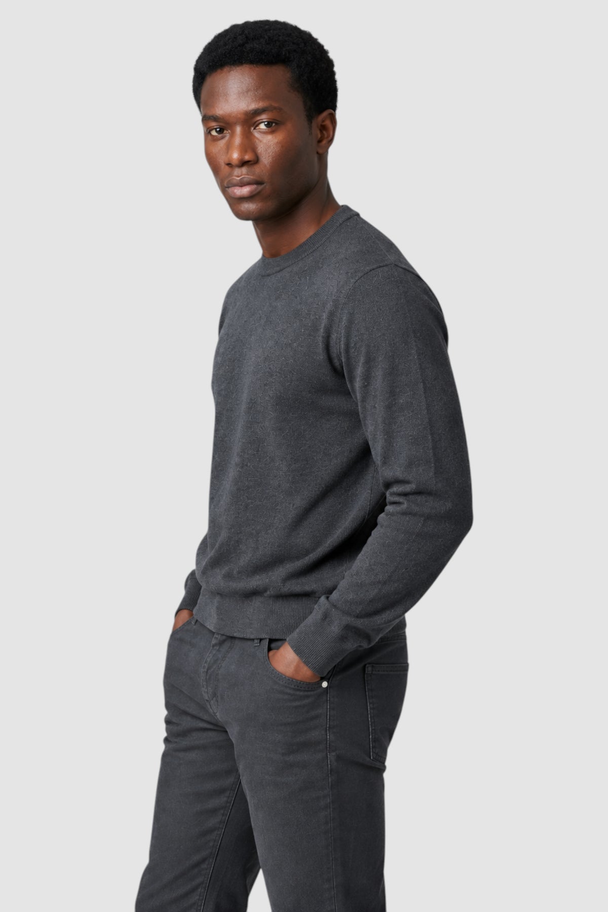 Merino Wool Solid Crew Neck Sweater