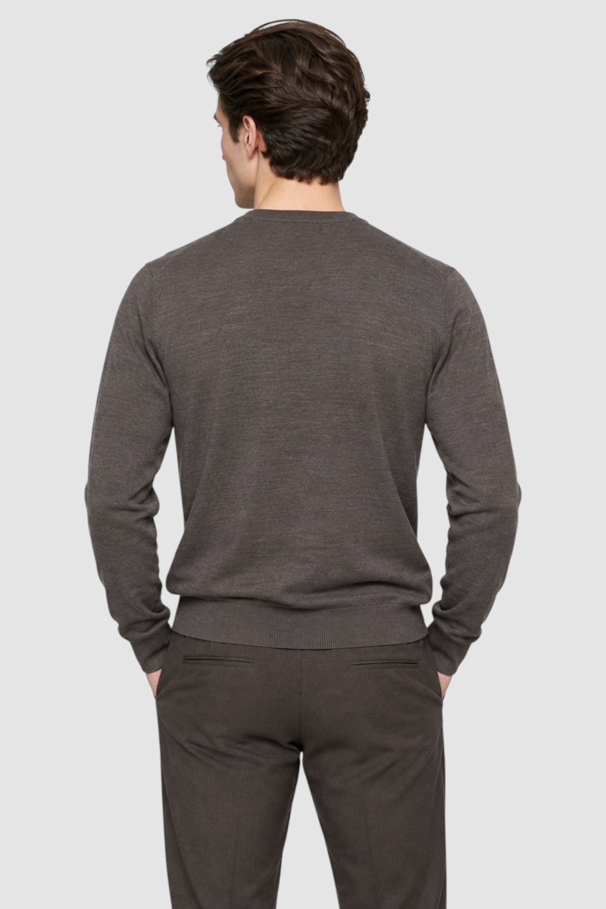 Merino Wool Solid Crew Neck Sweater