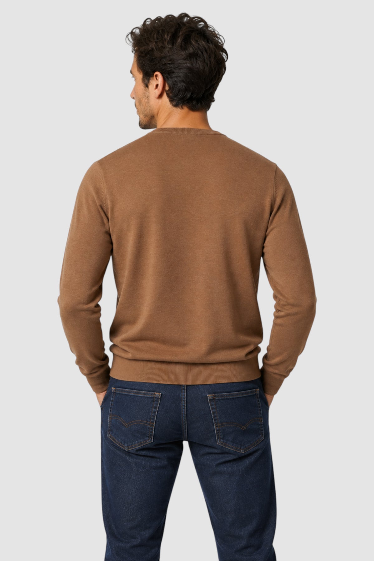 Merino Wool Solid Crew Neck Sweater