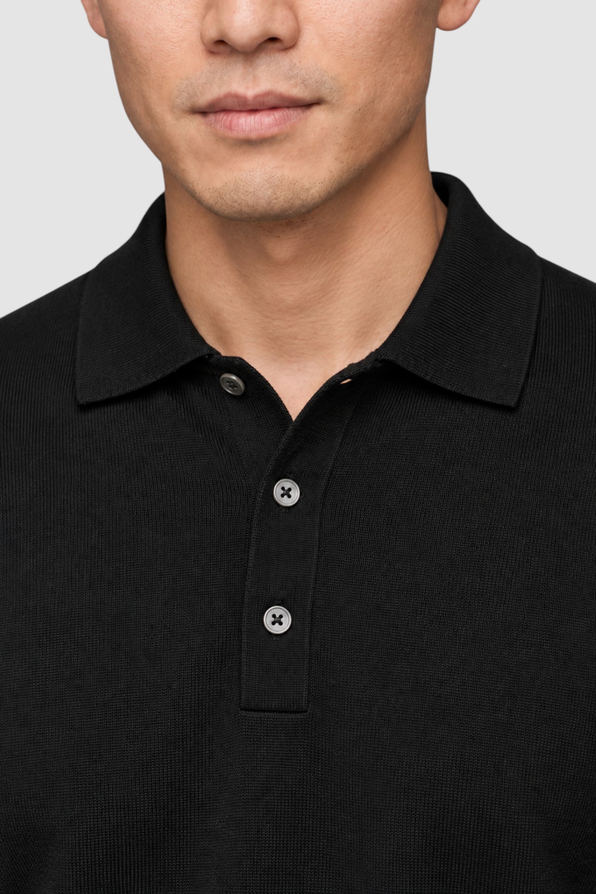 Merino Wool Solid Polo Sweater