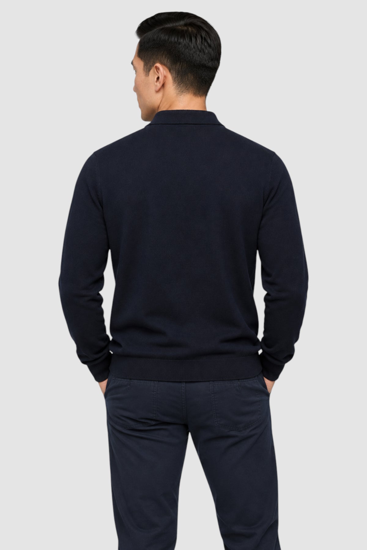 Merino Wool Solid Polo Sweater