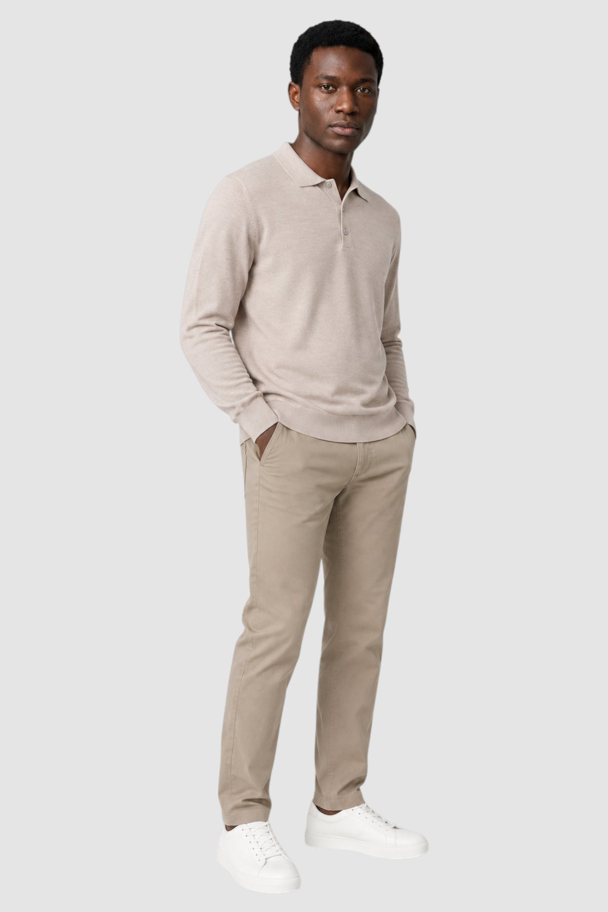 Merino Wool Solid Polo Sweater