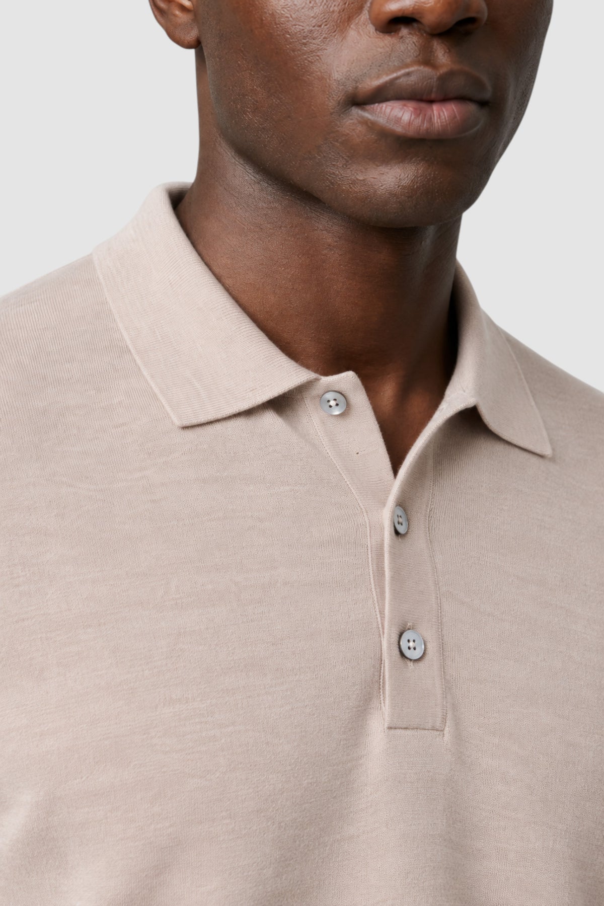 Merino Wool Solid Polo Sweater