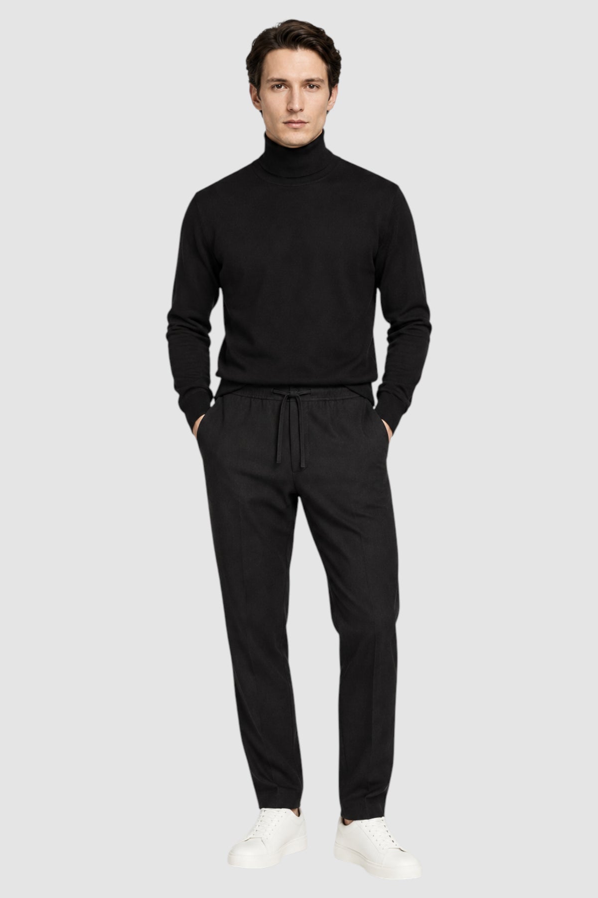 Merino Wool Solid Turtle Neck Sweater