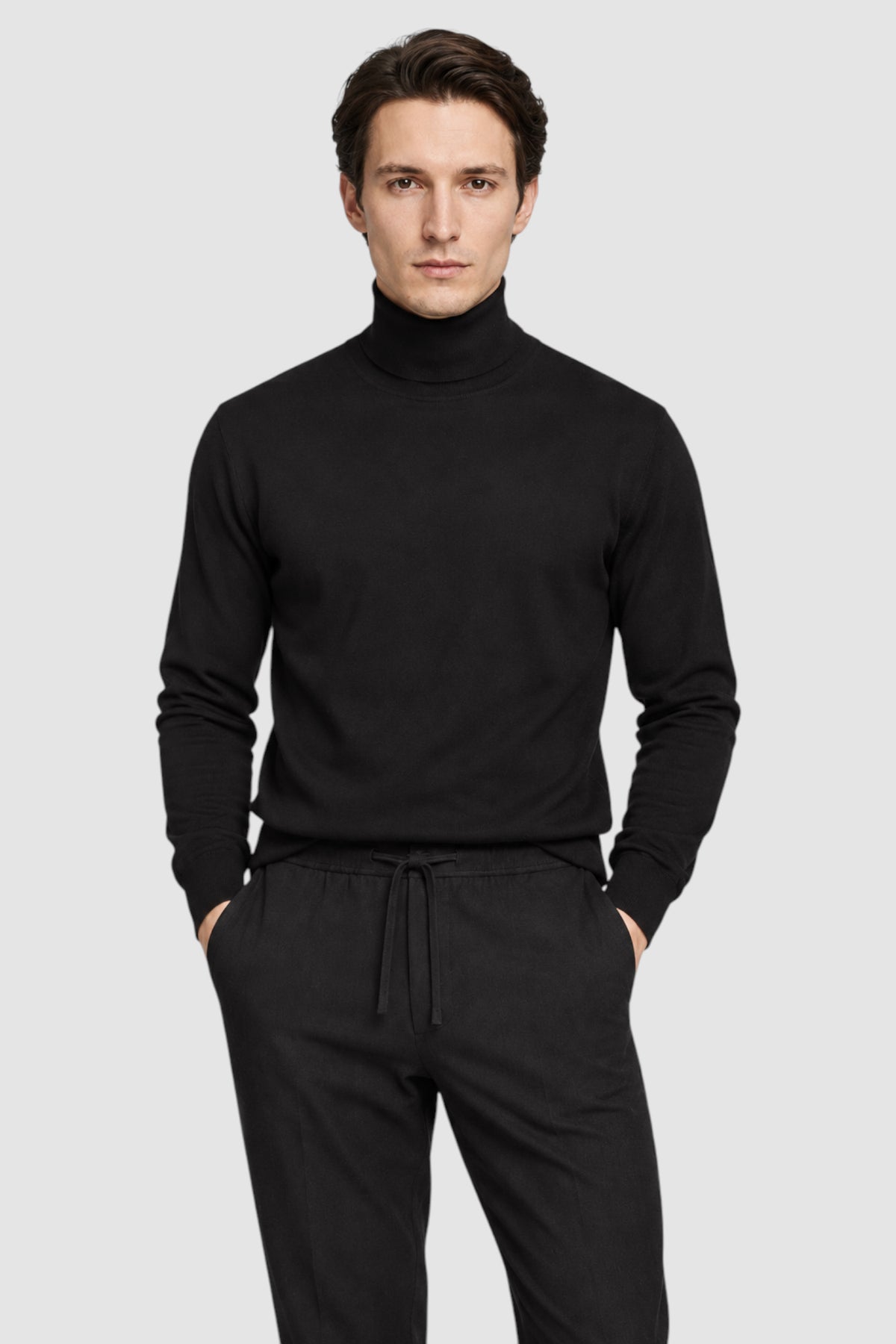 Merino Wool Solid Turtle Neck Sweater