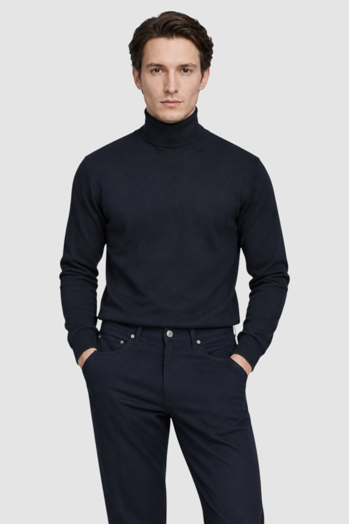 Merino Wool Solid Turtle Neck Sweater