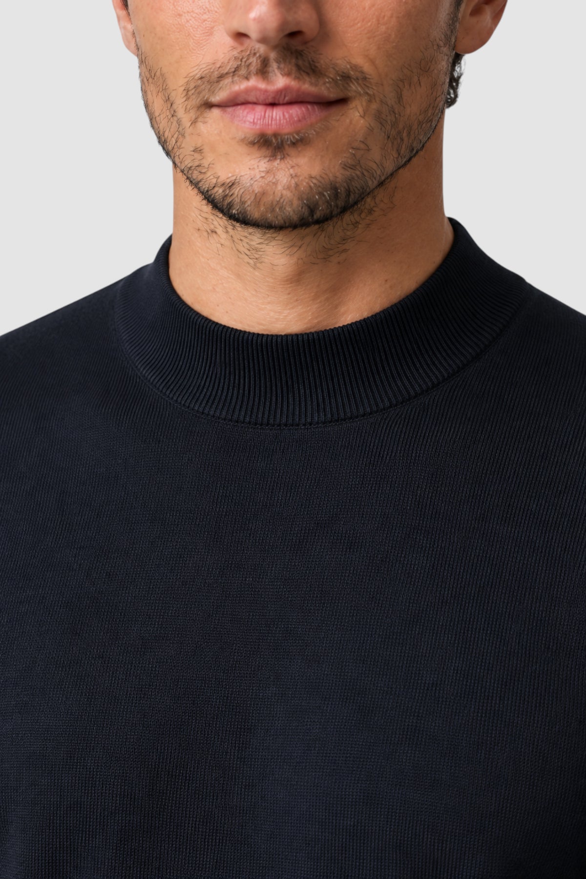 Merino Wool Solid Mock Neck Sweater