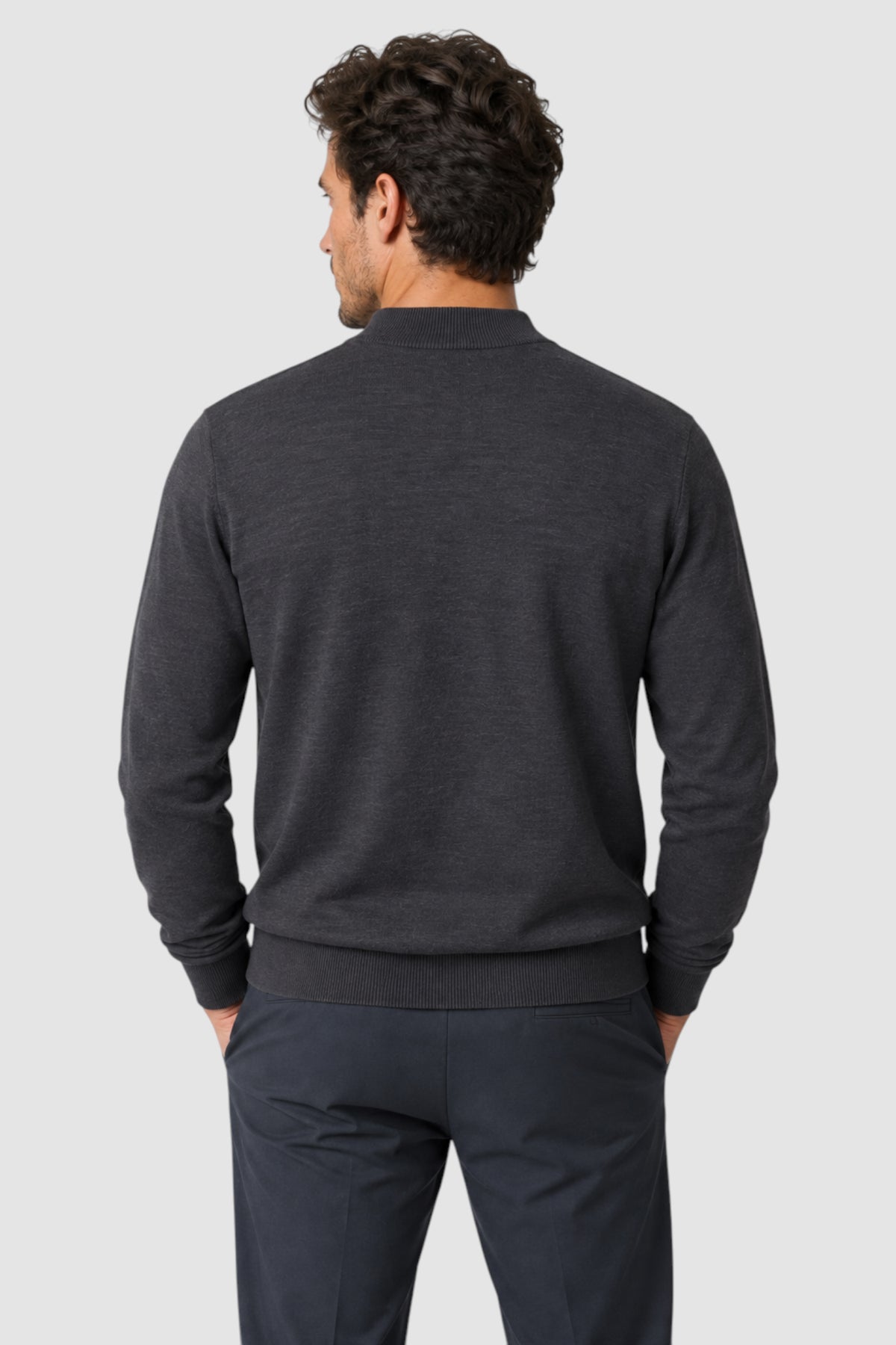 Merino Wool Solid Mock Neck Sweater