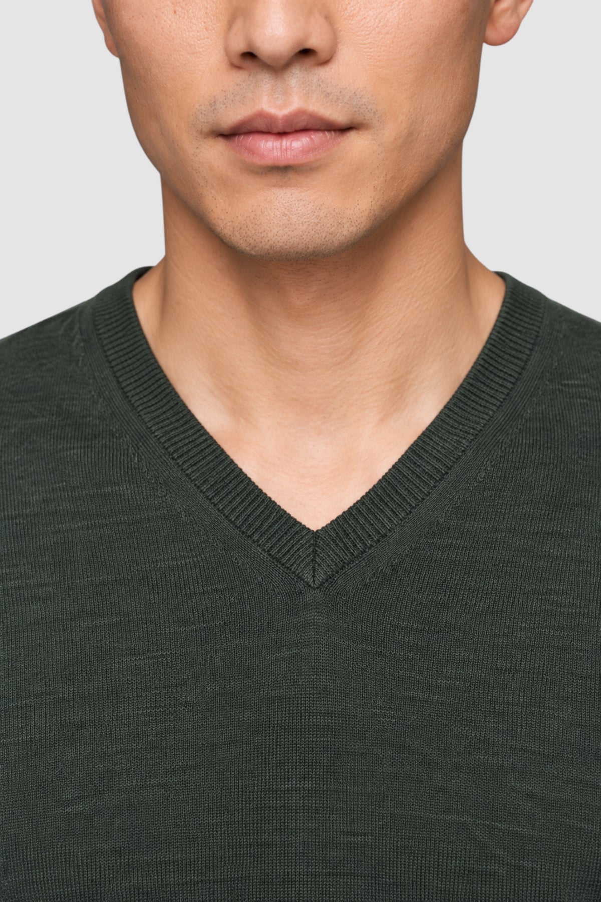 Merino Wool Solid V-Neck Sweater