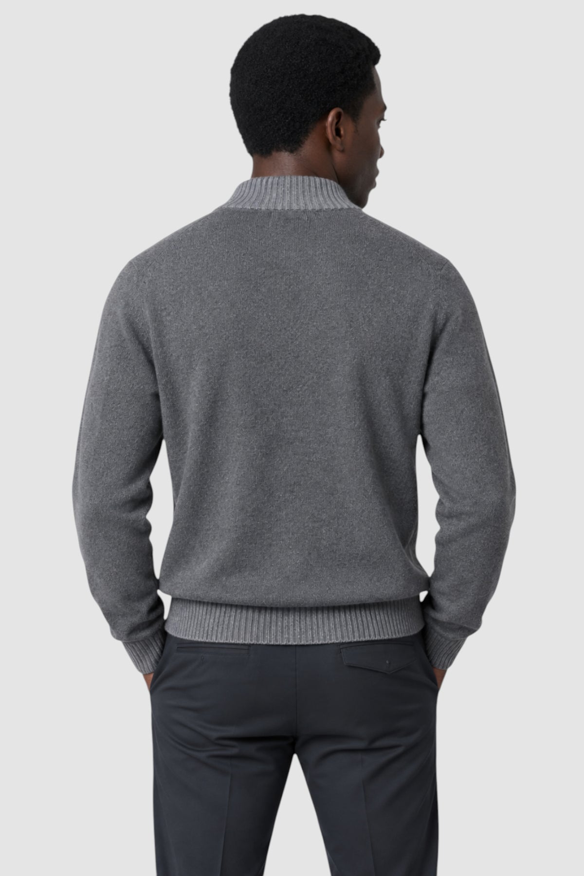 Tate Contrast-Trim Mock Neck Sweater