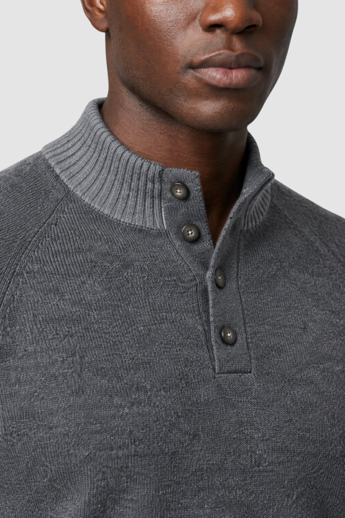 Tate Contrast-Trim Mock Neck Sweater