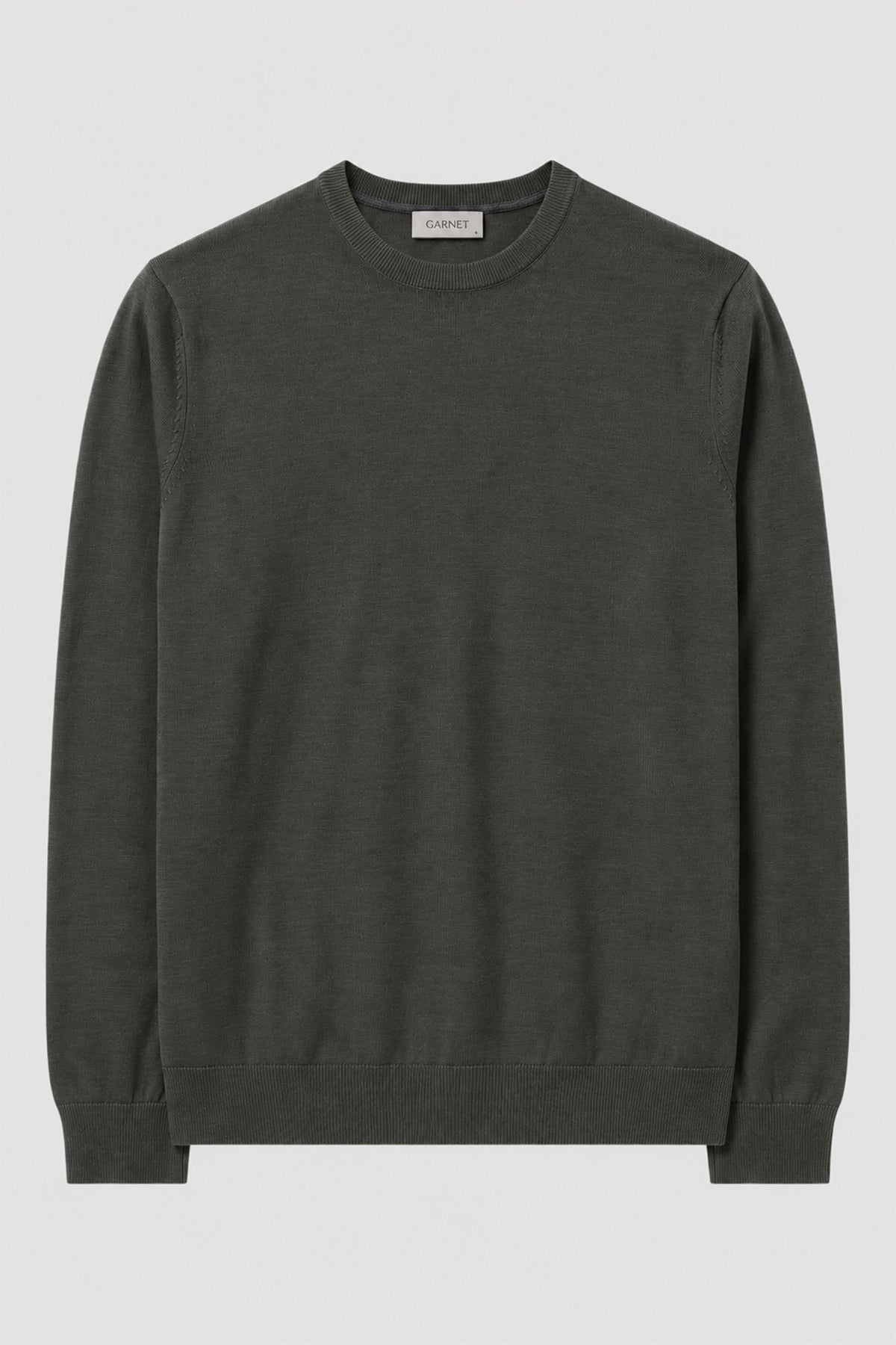 Merino Wool Solid Crew Neck Sweater