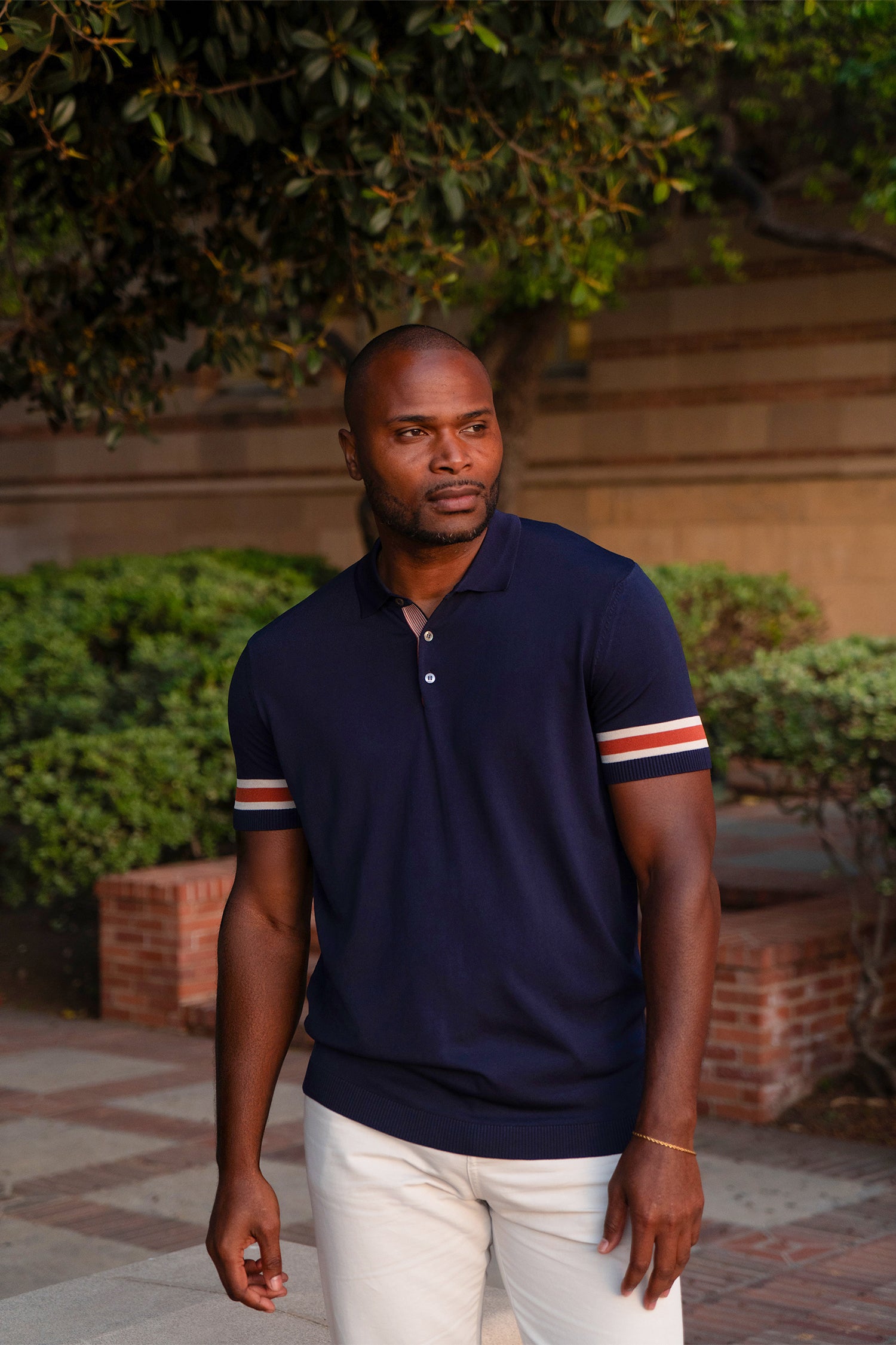 Stripe Sleeve Polo