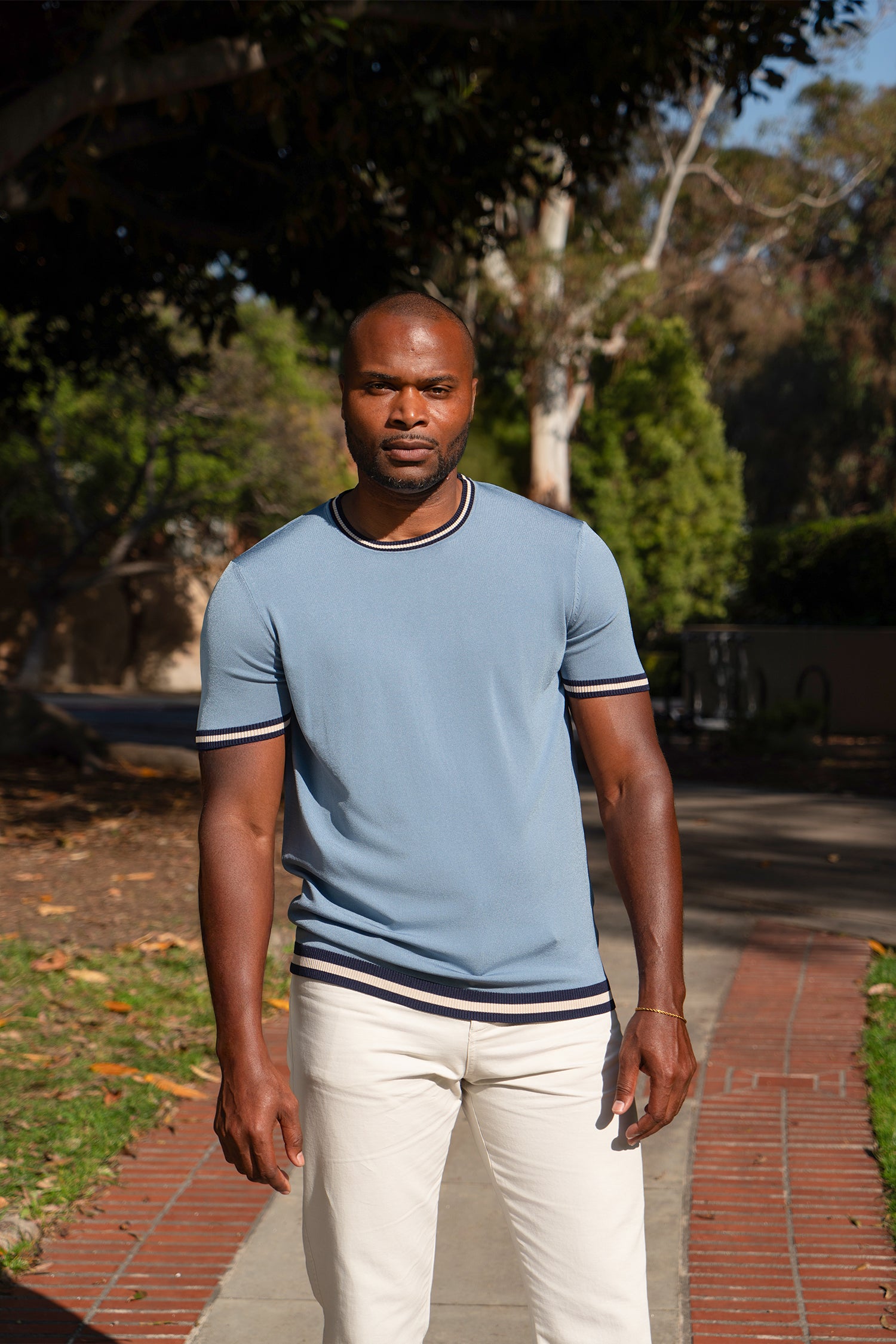 Contrast Trim Knit Tee