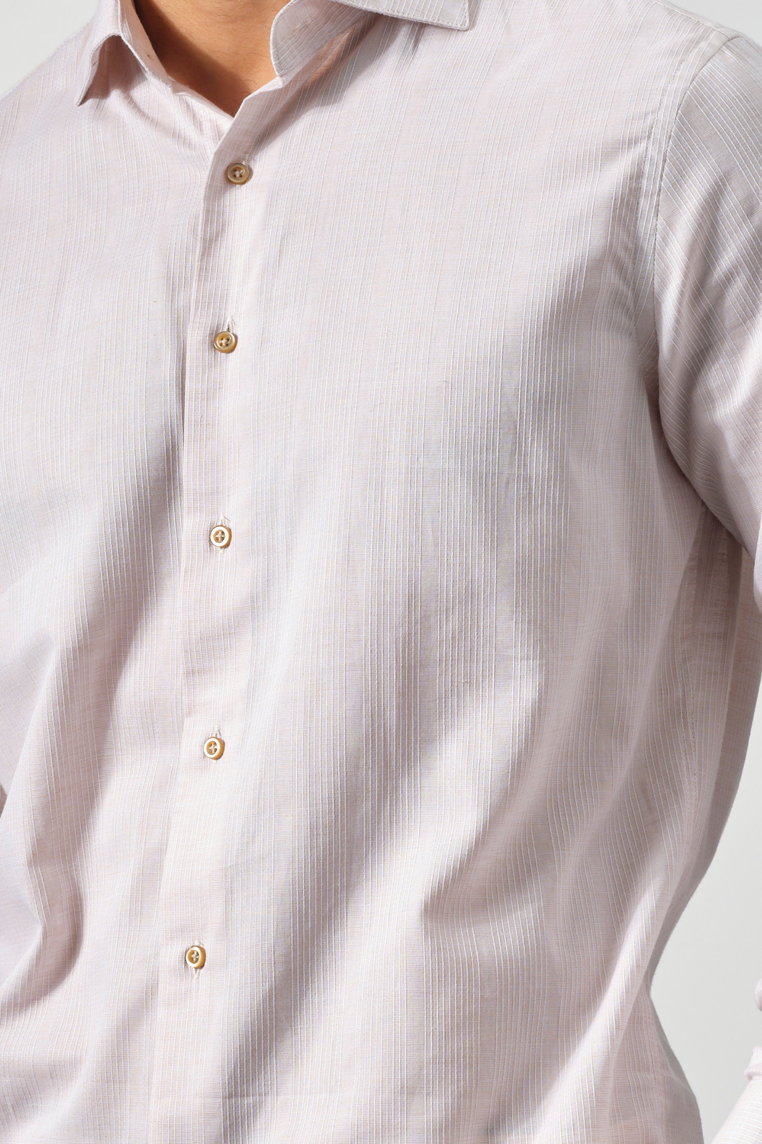 Vertical Weave Cotton-Linen Shirt