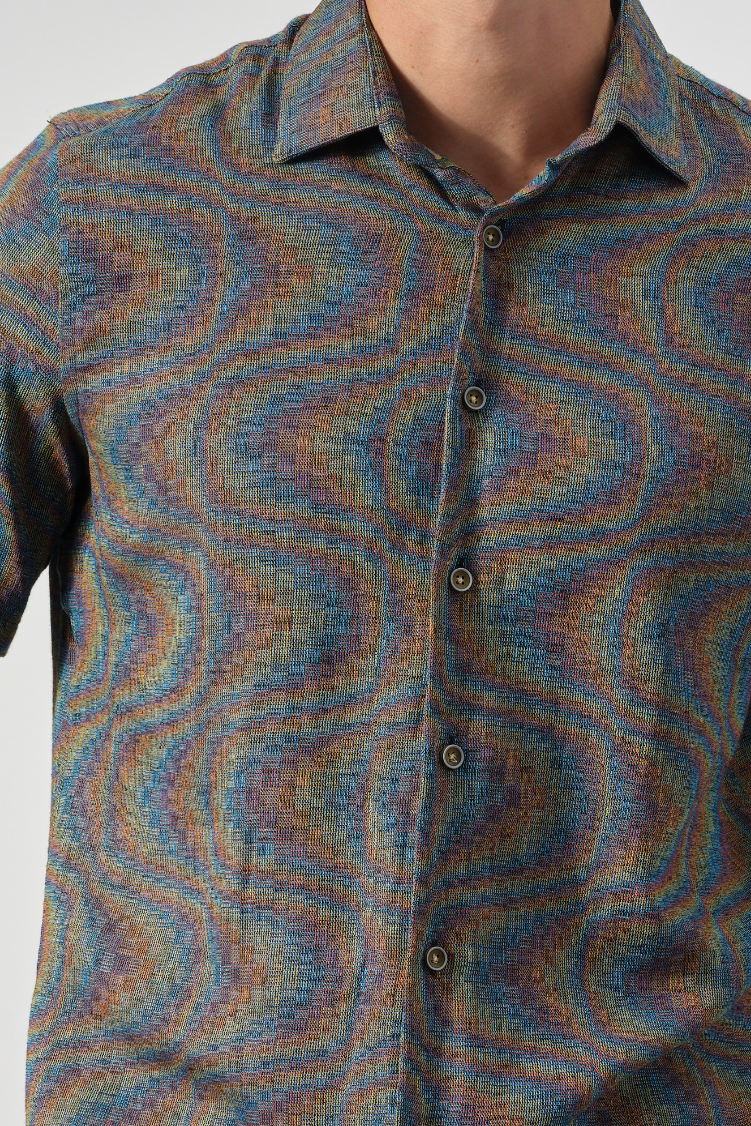 Prismatic Swirl Cotton-Tencel Shirt