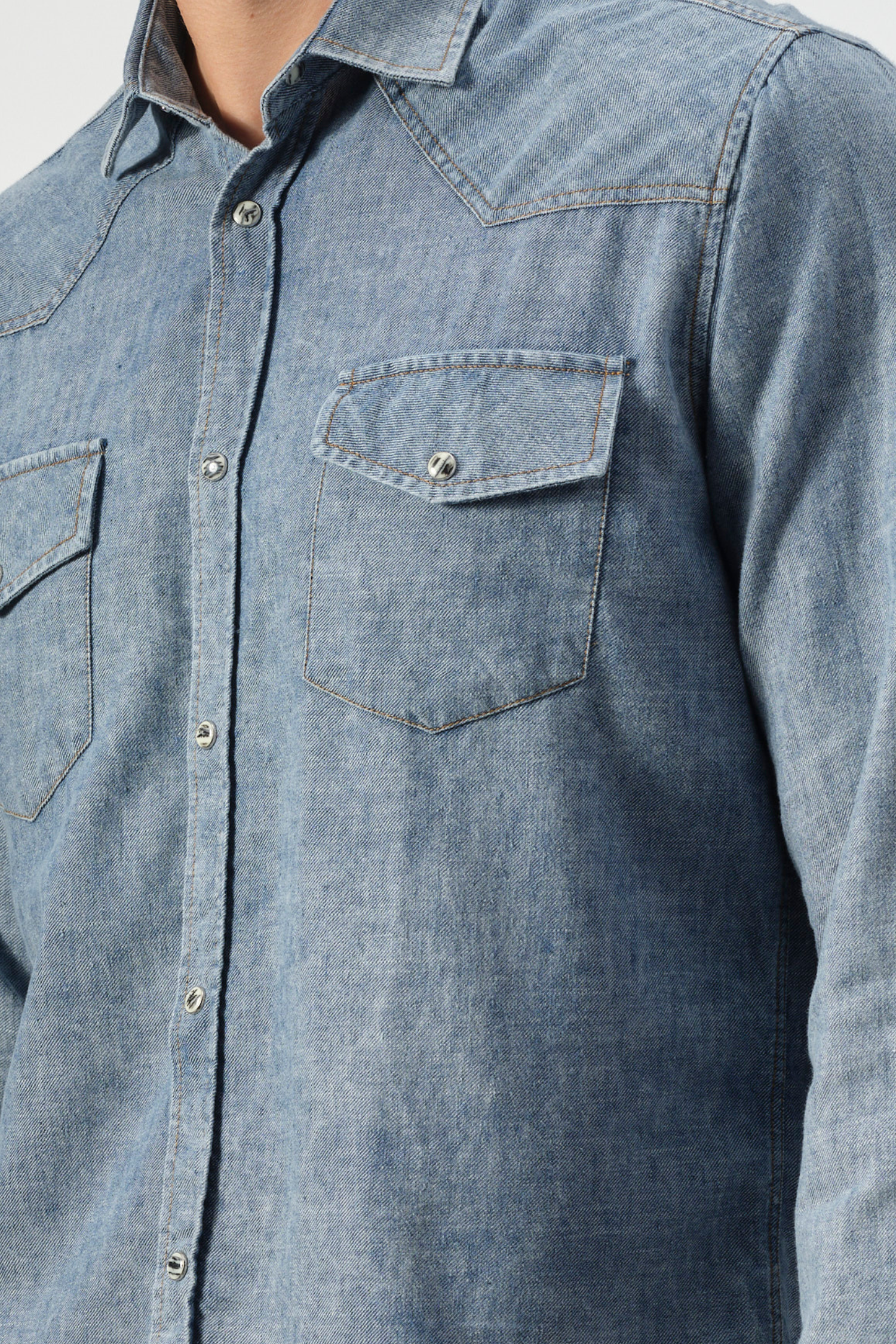 Hyper-Stretch Denim Western Shirt