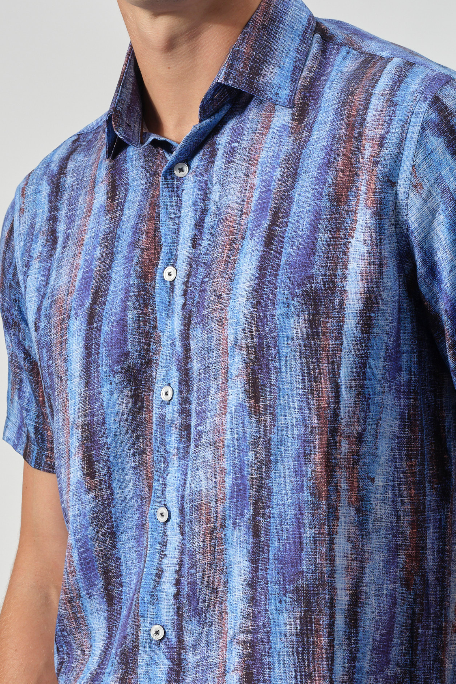 Indigo Brushstroke Tencel Shirt