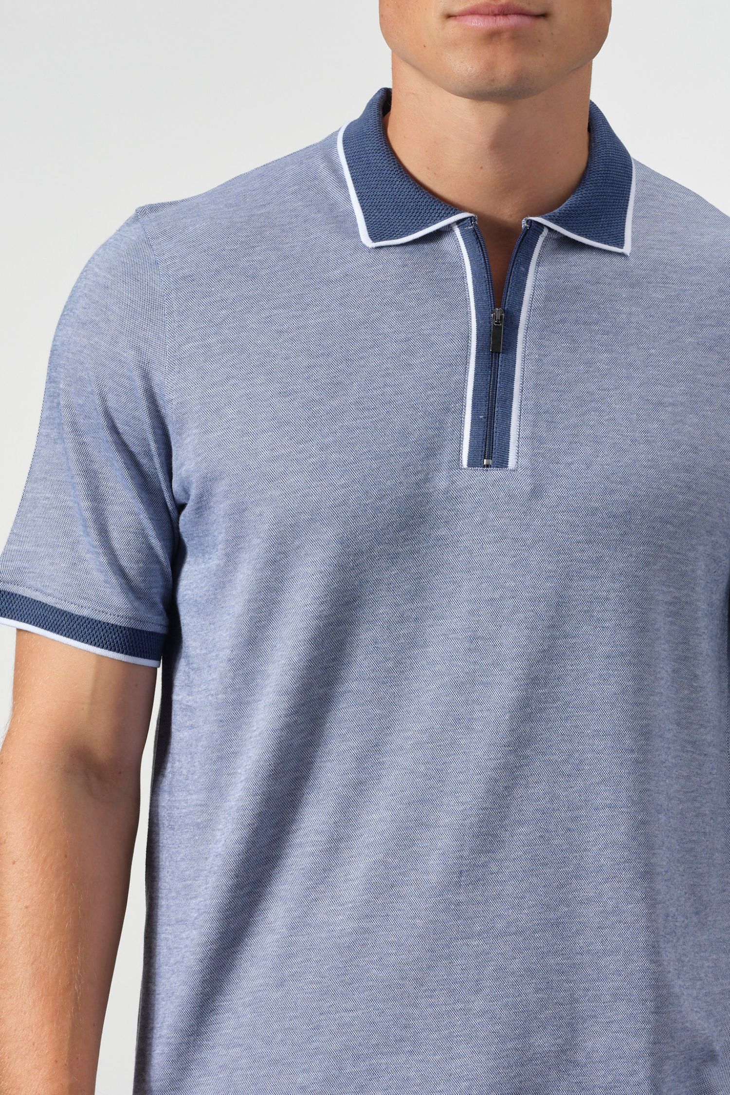 The Vantage Tipped Zip Polo