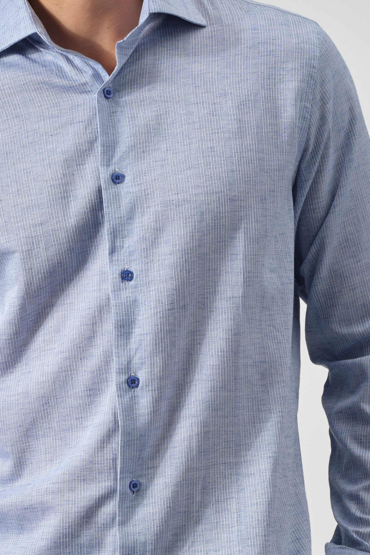 Vertical Weave Cotton-Linen Shirt