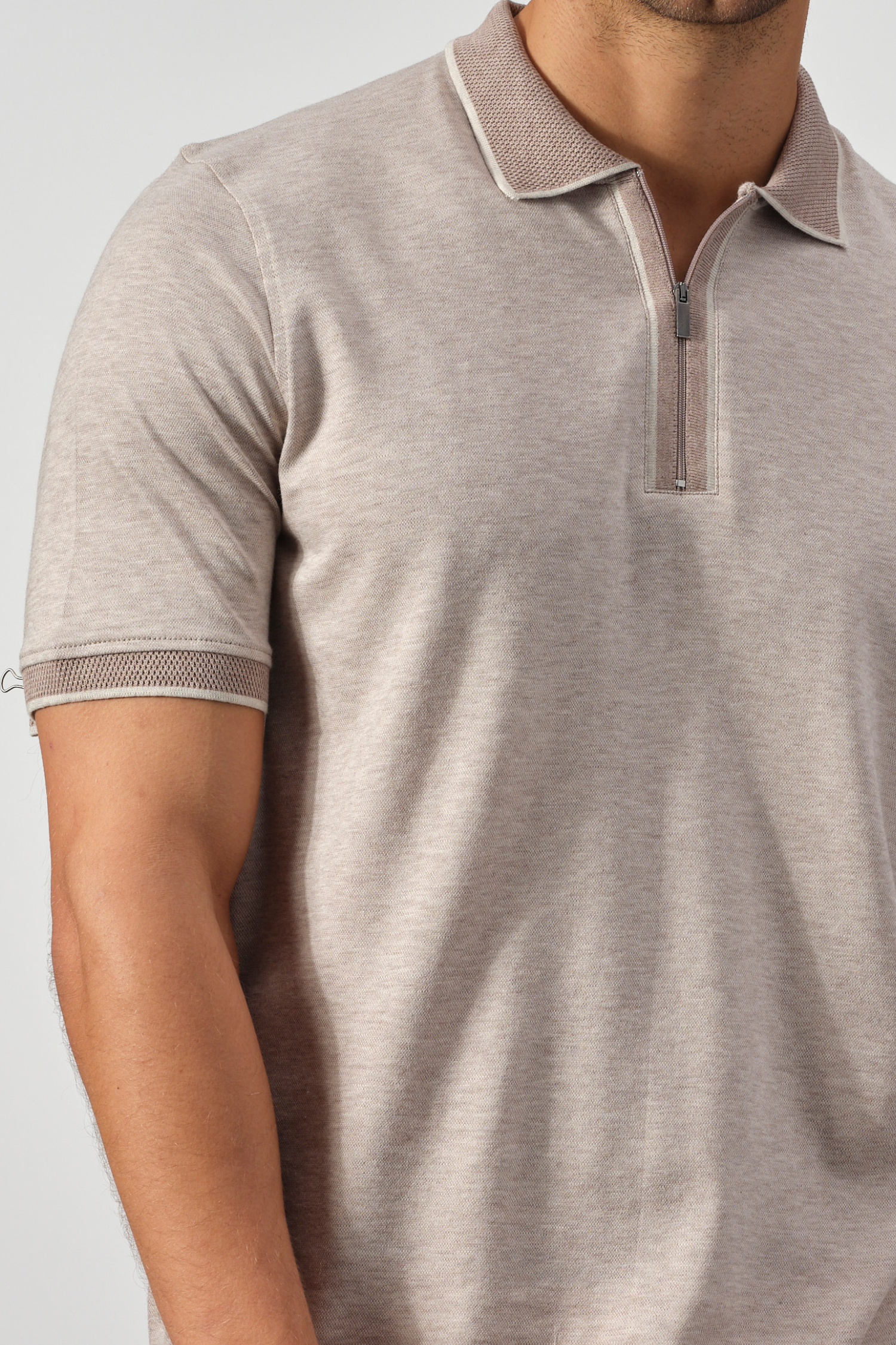The Vantage Tipped Zip Polo
