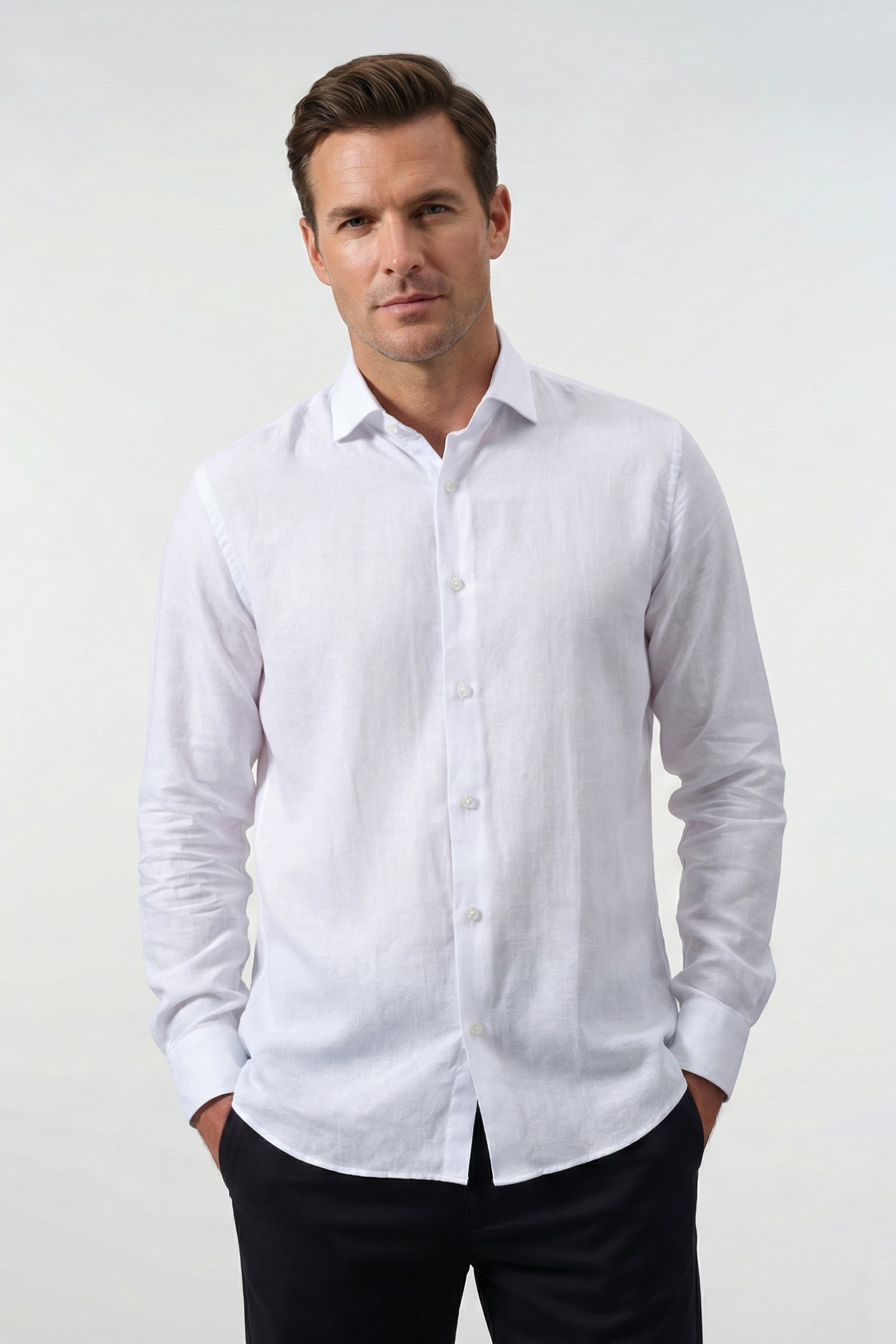 Tencel Linen Long Sleeve Solid Shirts