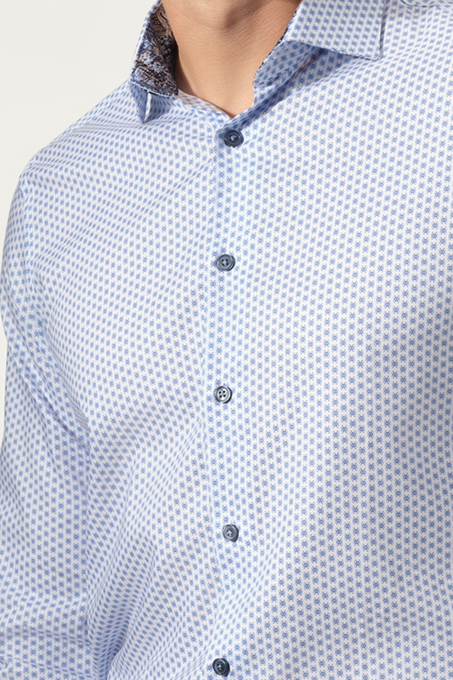 Micro Geo Cotton-Lyocell Dress Shirt
