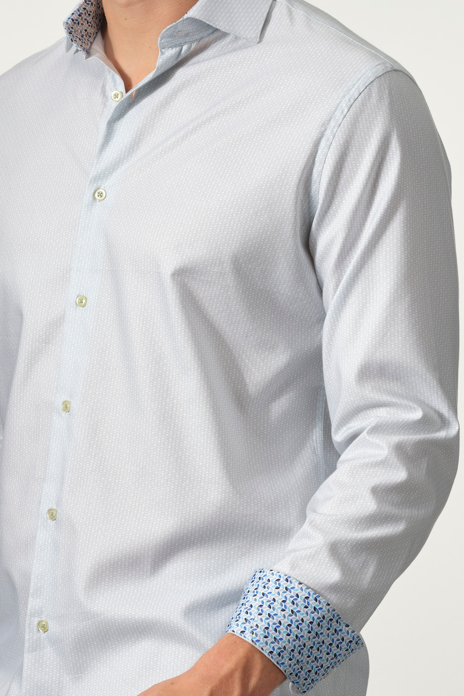 Refined Micro Texture Cotton-Lyocell Dress Shirt