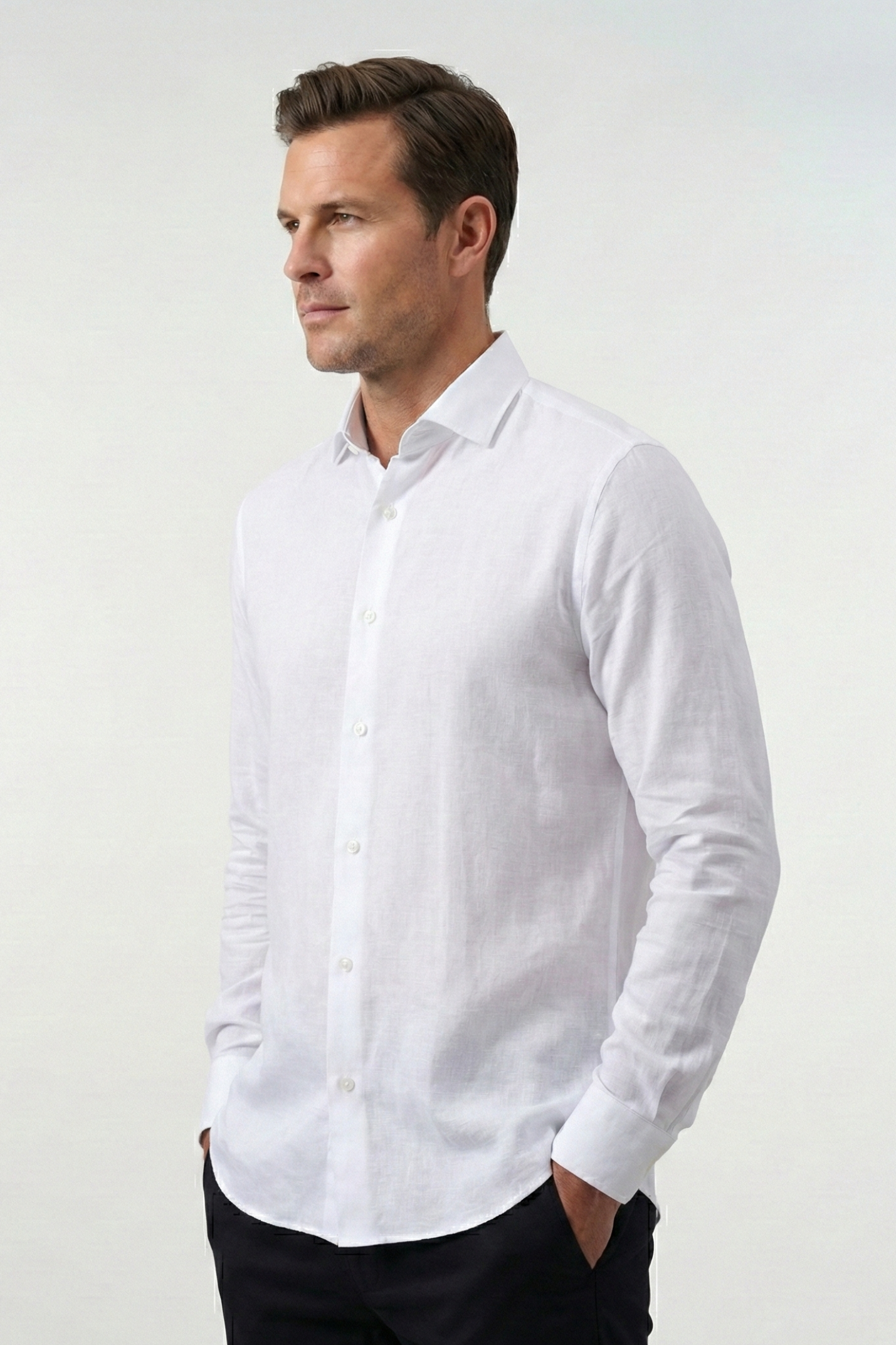 Tencel Linen Long Sleeve Solid Shirts